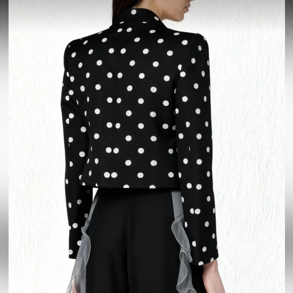Polka Dot Blazer with Red Bow - Picture 3 of 4